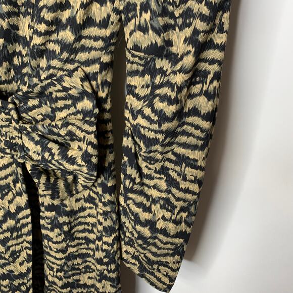 Bardot Animal Sketch Faux Wrap Mini Dress Sz XS 4 - Picture 4 of 6